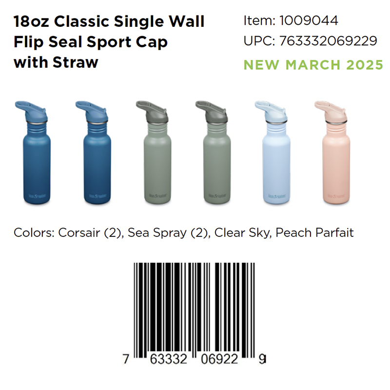 18oz Classic Water Bottle with Flip Seal Sport Cap - Mixed 6-Pack