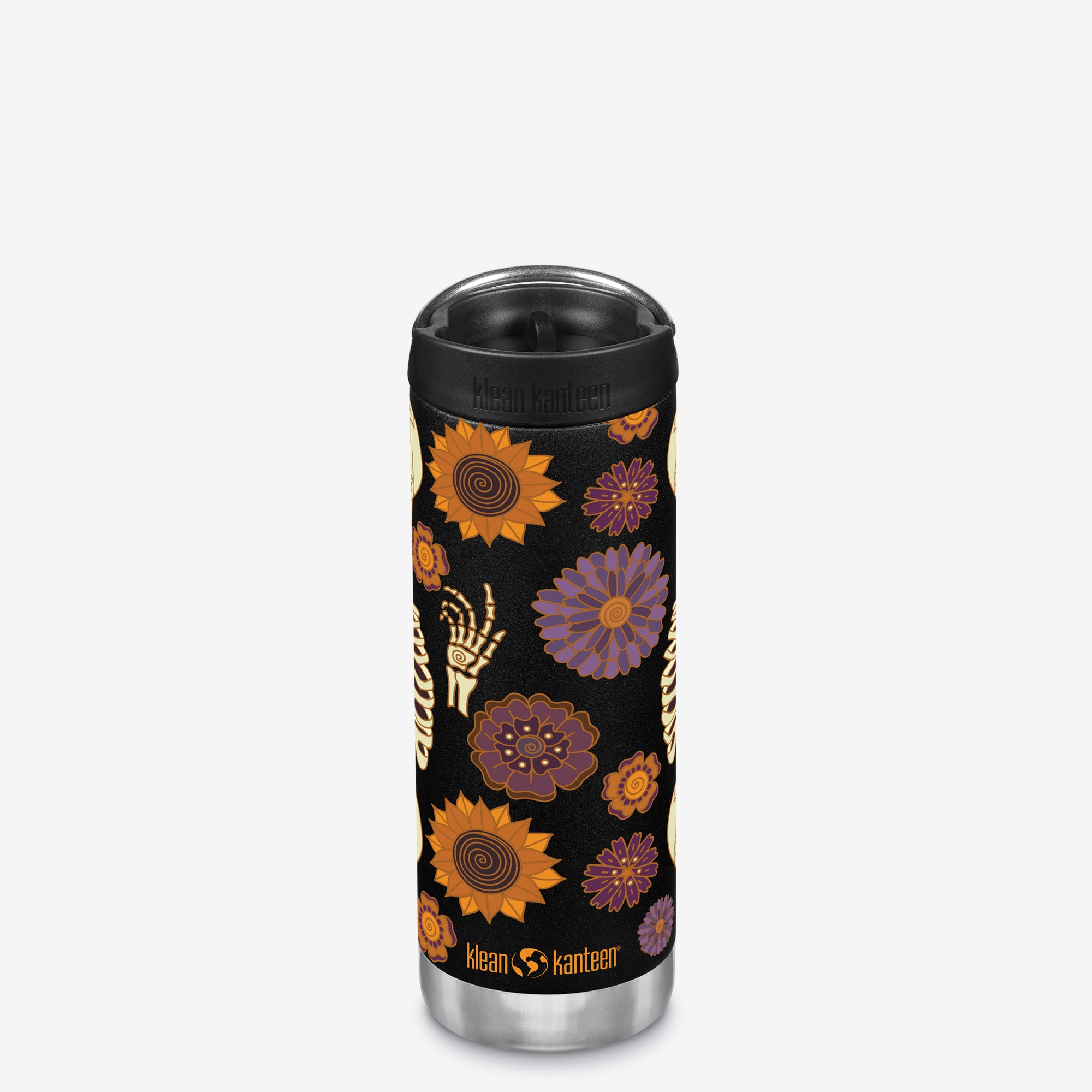 16oz TKWide Insulated Coffee Tumbler with Café Cap - Skeleton Flowers