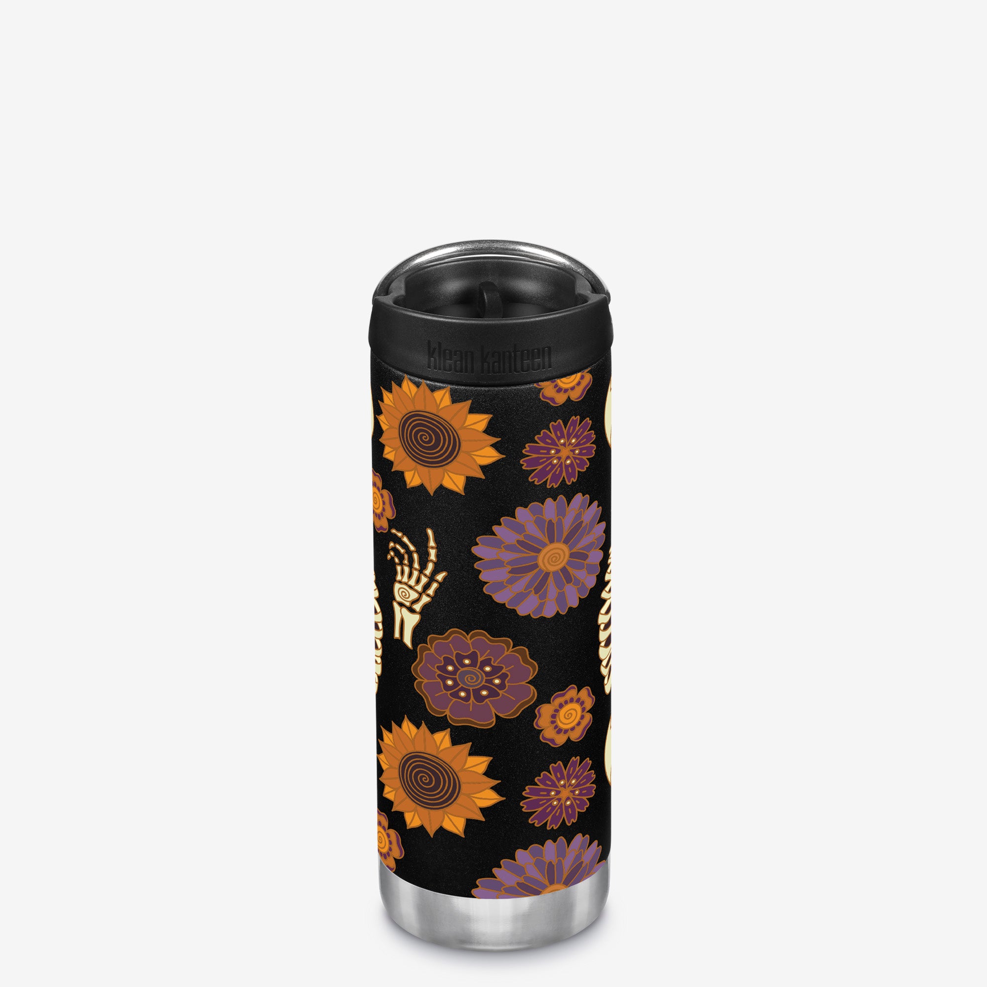 16oz TKWide Insulated Coffee Tumbler with Café Cap - Skeleton Flowers