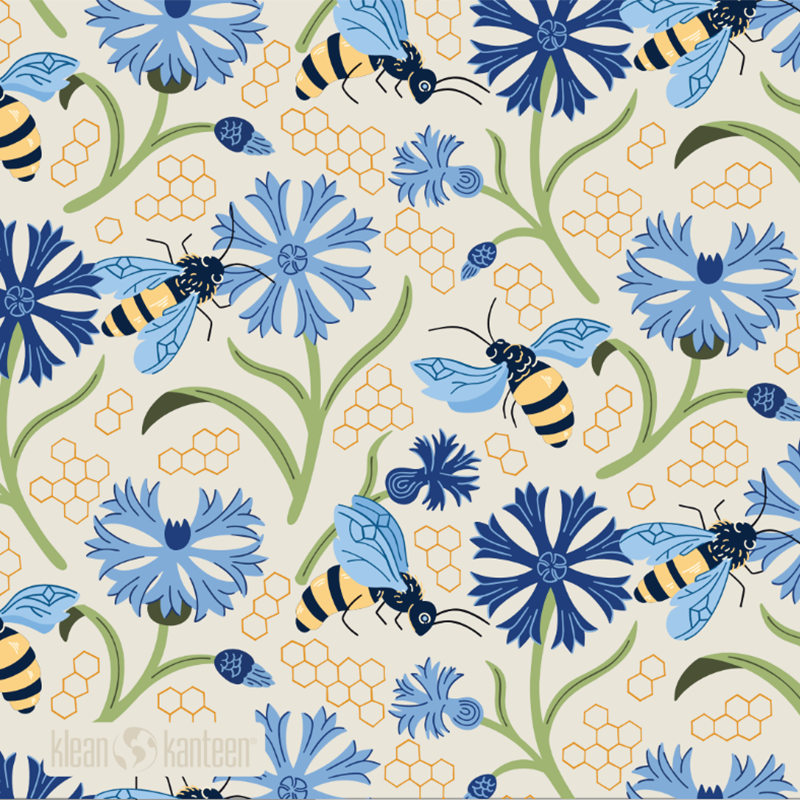 16oz TKWide with Café Cap - Spring - Honey Bees