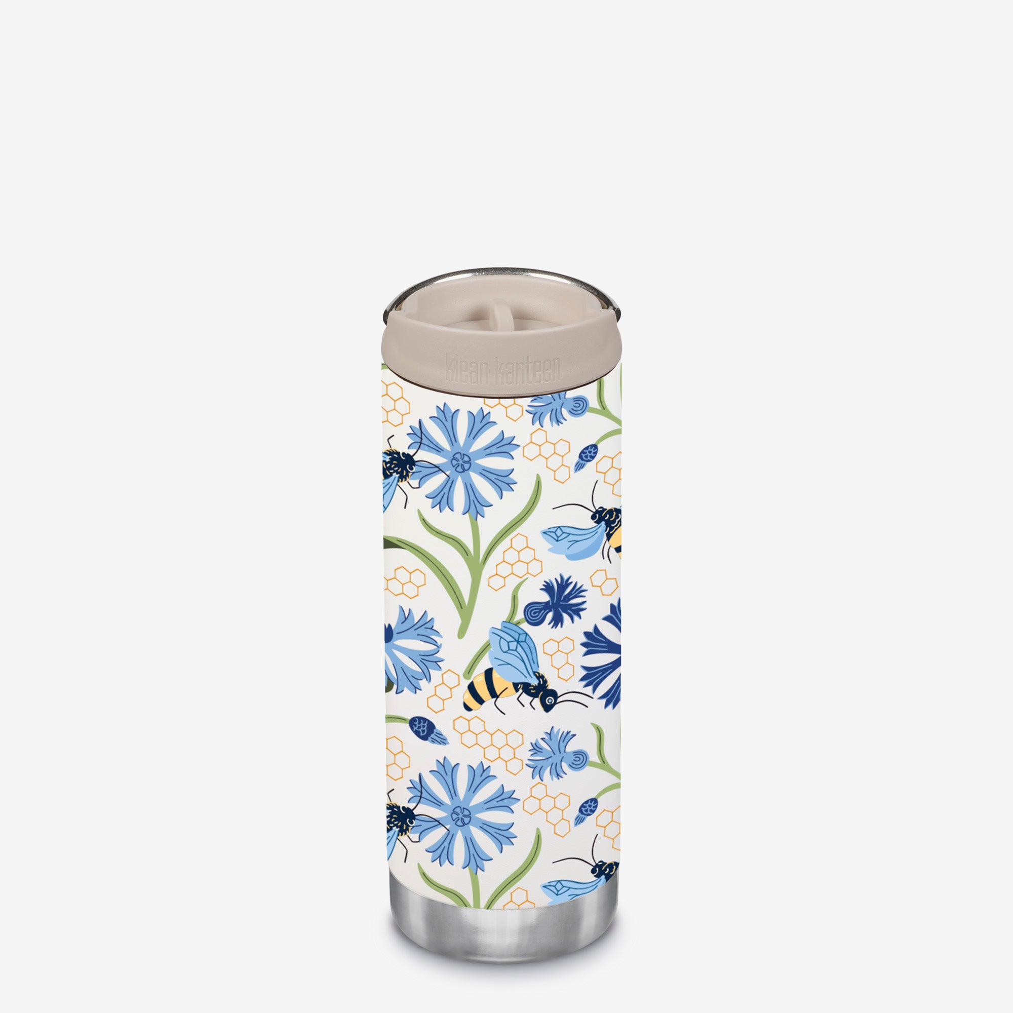 16oz TKWide with Café Cap - Spring - Honey Bees