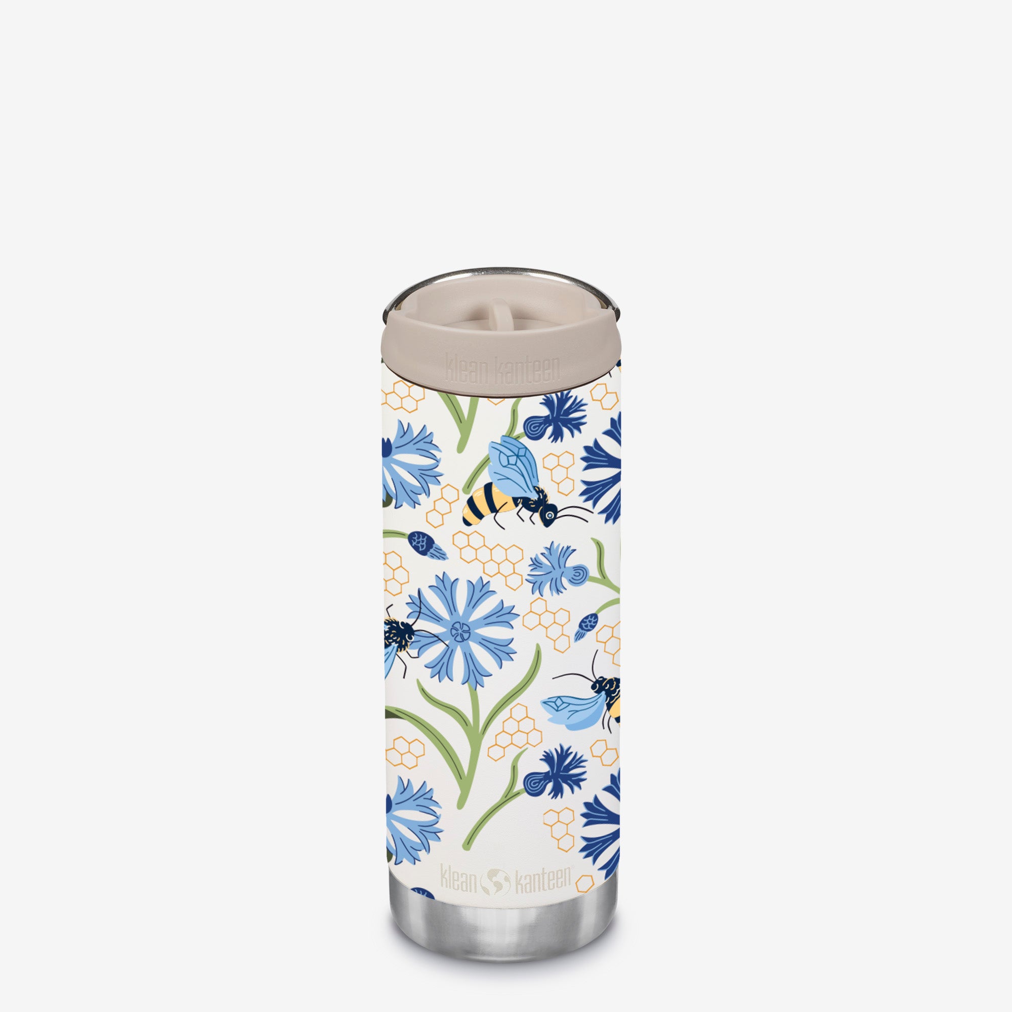 16oz TKWide with Café Cap - Spring - Honey Bees