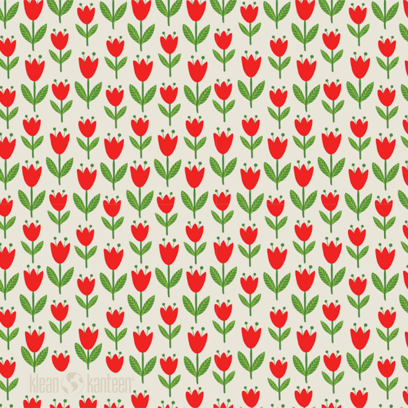 16oz TKWide with Café Cap - Spring - Red Tulips