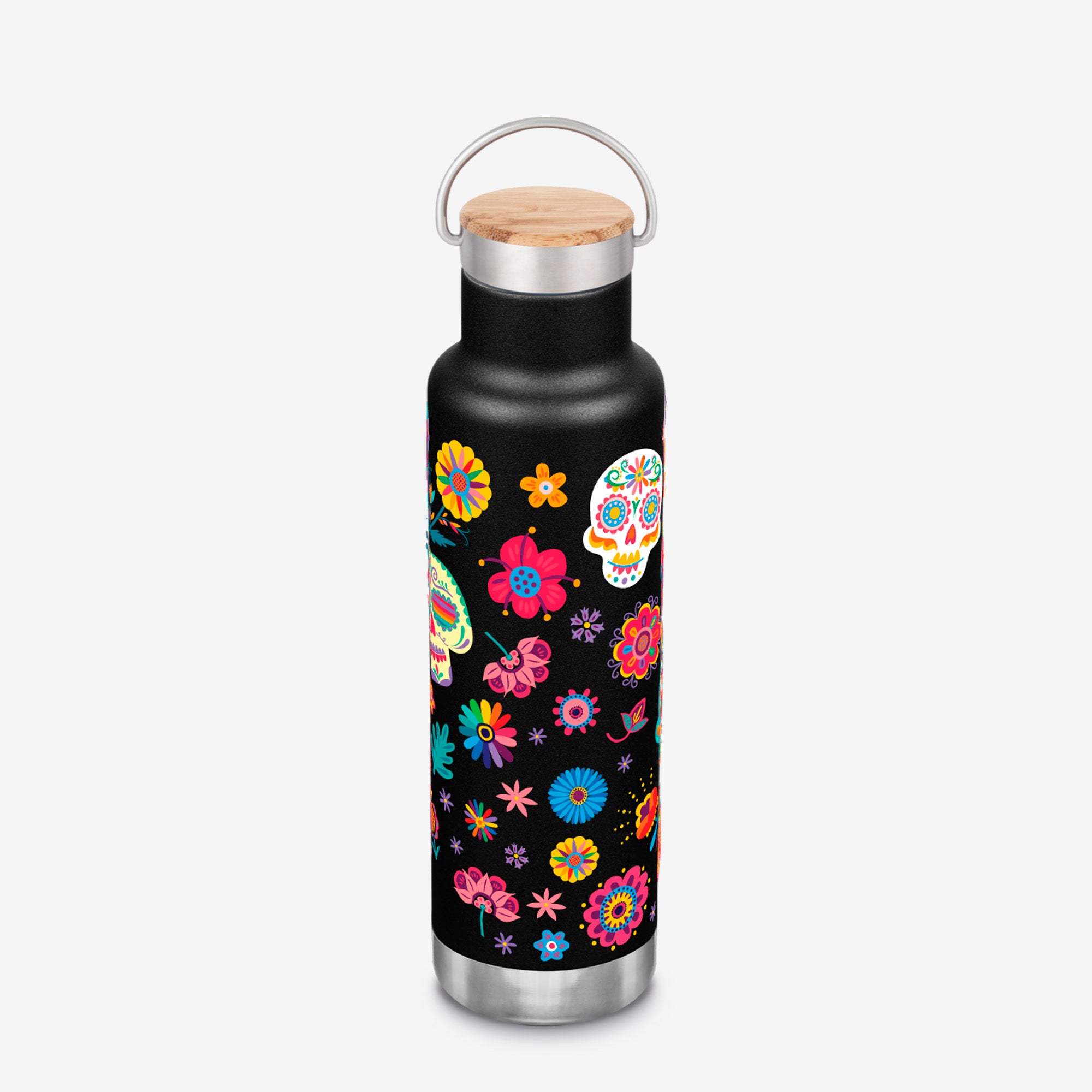 20oz Classic Insulated Water Bottle with Bamboo Cap - Skulls