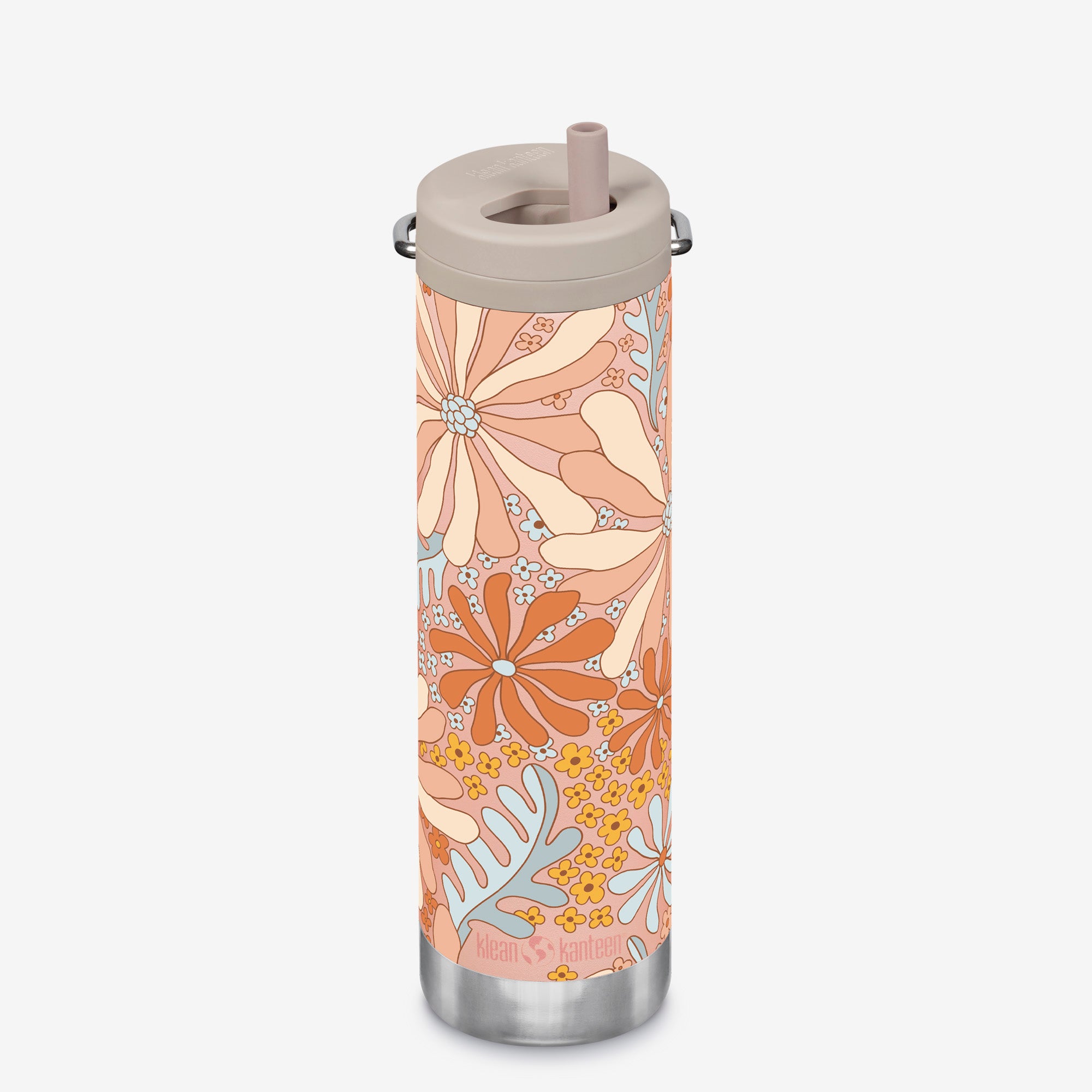 20oz TKWide Insulated Water Bottle with Twist Cap - Peach Floral