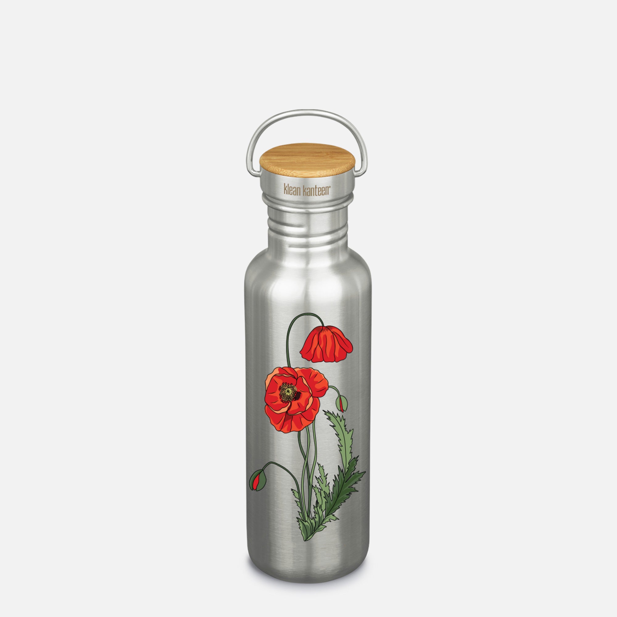 27oz Classic with Bamboo Cap - Fall Poppies