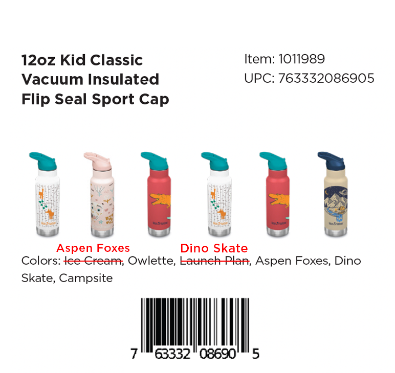 12oz Kid's Classic Insulated with Flip Seal Sport Cap - Mixed Pack