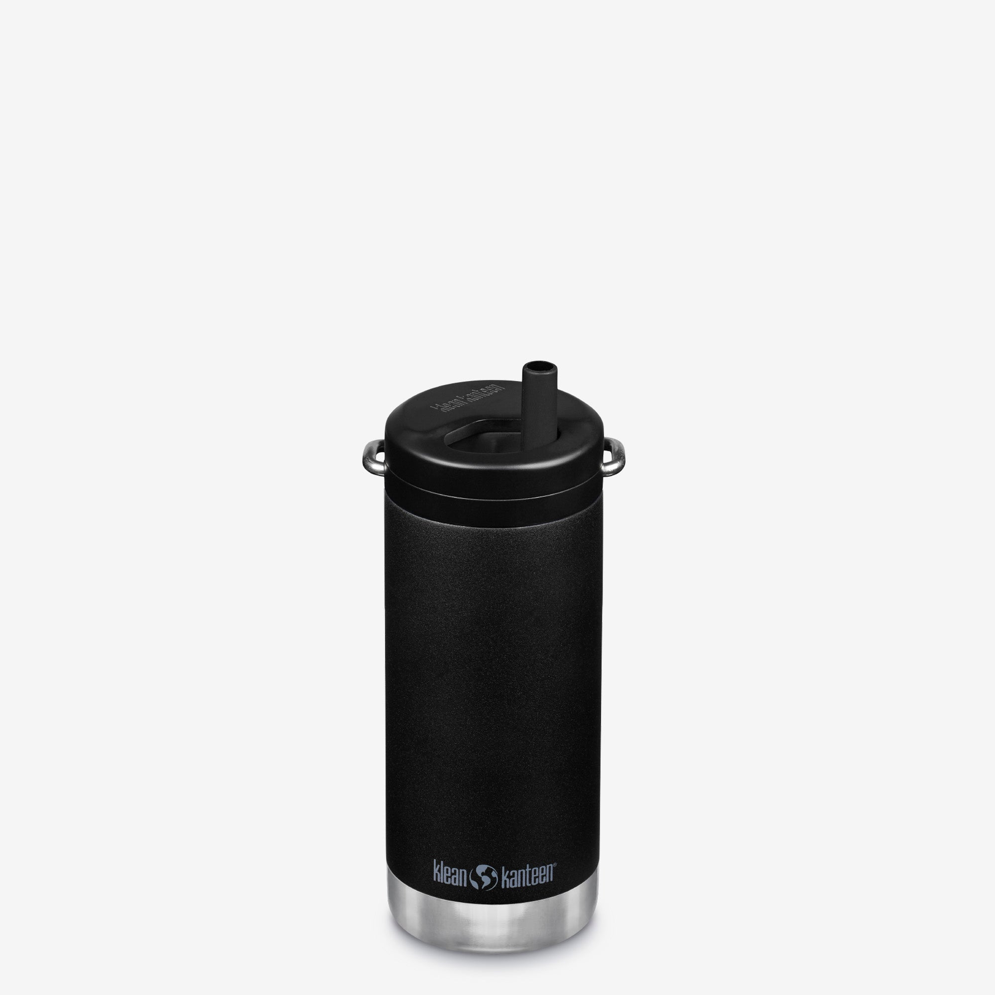 12 oz Insulated Water Bottle with Straw Lid - Black