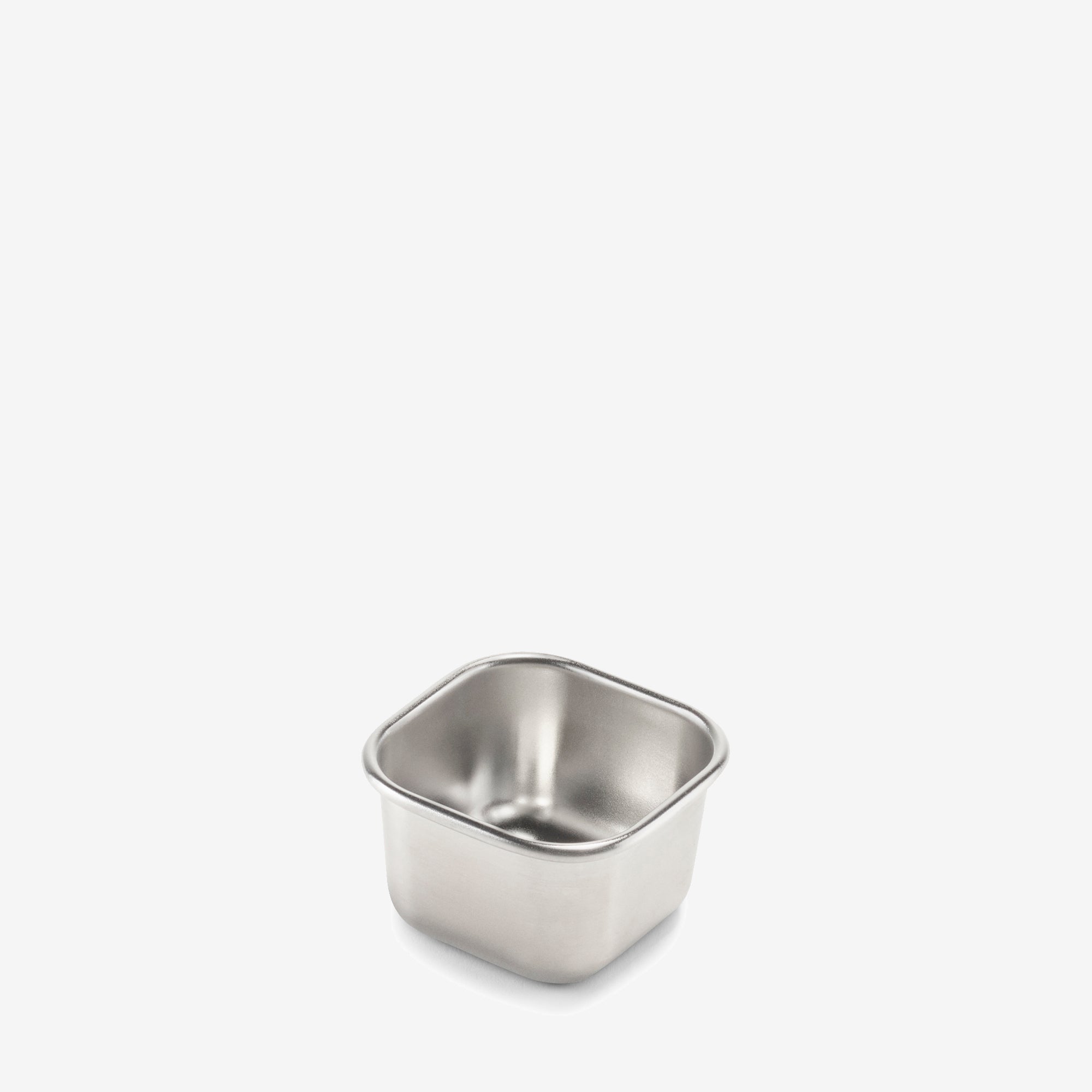 3 oz steel food box - half snack size - angle view